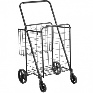 Carucior de cumparaturi pliabil, Vivatechnix, otel, 645x622x1045 mm, max 50 kg - Img 3