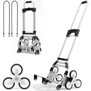Carucior pentru urcat scarile, Vivatechnix 10 roti, pliabil, Capacitate 100 kg, Greutate 4.5 Kg, Aluminiu - Img 3