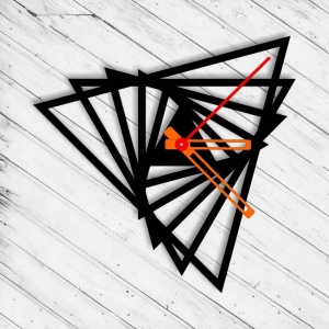 Ceas de perete metalic Krodesign Triangle KRO-1092, diametru 50 cm, negru - Img 2