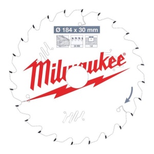 Disc fierastrau circular, D 30X184 mm, 24 dinti, pentru lemn, MILWAUKEE® - Img 1