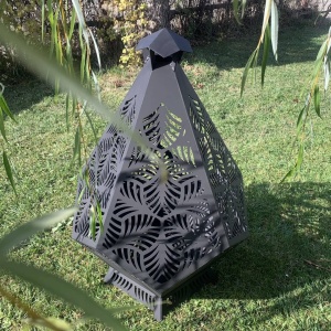 Incalzitor pentru terasa/gradina, Krodesign Diamond KRO-1090, Otel, Negru, diametru 1125 mm, grosime 3 mm - Img 4
