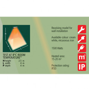 Incalzitor Varma V301/20X5 cu lampa infrarosu 1500W IPX5 - Img 2