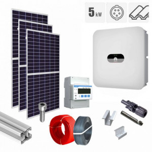 Kit fotovoltaic on grid 5.74 kW, panouri Jinko Solar, invertor trifazat Huawei, tigla ceramica ondulata - Img 1