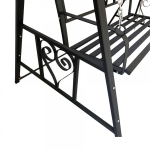 Leagan pentru gradina Vivatechnix VMD-1051, Negru, 168x118x180cm, 2 locuri, Metalic, cu cadru de fixare - Img 4