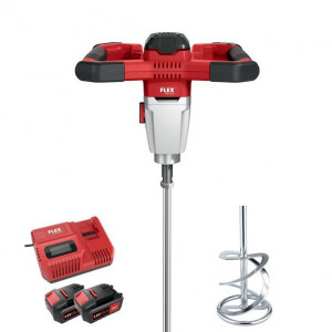 Masina de amestecat Flex MXE 18.0-EC/5.0 Set + WR2 120, cu 2 acumulatori 18 V/5.0 Ah, incarcator si amestecator WR2 120 mm - Img 1