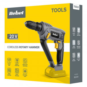 Masina de gaurit cu percutie Rebel Tools 20V, FARA baterie si incarcator - Img 8