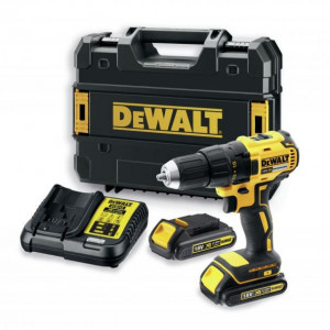 Masina de gaurit si insurubat cu acumulatori Dewalt DCD777S2T, 18V/1.5Ah, cuplu maxim 65 Nm, 2 acumulatori, incarcator, valiza de transport - Img 1