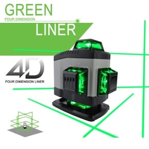 Nivela laser cu linii Green Liner 4D, Diatech, verde, raza de masurare: 0 - 20 m, cu acumulator si incarcator, in valiza - Img 1
