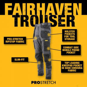Pantaloni DeWalt DWC192-004-3231, DEWALT FAIRHAVEN, Marime 32/31, Gri - Img 3