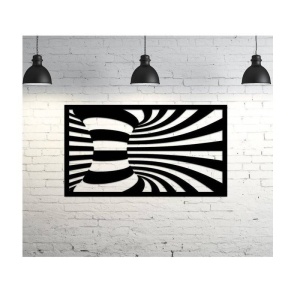 Set 2 decoratiuni perete Krodesign Spiral, negru, 25 x 45 x 1.5 cm - Img 3