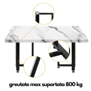 Set 2 picioare pentru mese Vivatechnix T, Otel, Inaltime reglabila 0-30 mm, dimensiune 45.7 x 40.6 cm - Img 3