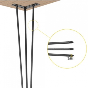 Set 4 picioare pentru mese Krodesign Otel, Negru, Inaltime 91.5 cm, protectie cauciuc - Img 3