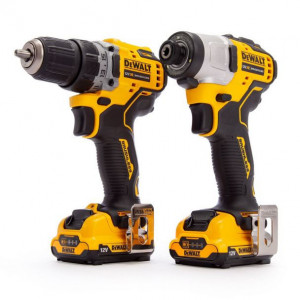 Set combo 2 scule DeWalt DCK2110L2T 12V masina gaurit DCD701 si masina impact DCF801. 2 acumulatori 12 V 3 Ah, incarcator, valiza TSTAK - Img 2