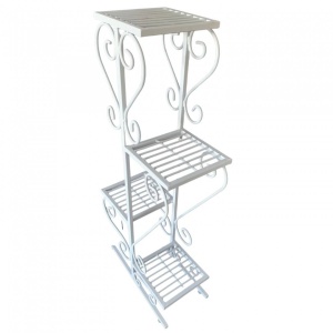 Suport pentru flori Vivatechnix VMD-1064, Alb, 50x22x105 cm, picioare reglabile - Img 2
