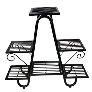 Suport pentru flori Vivatechnix VMD-1075, Negru, 81x22x77 cm, 5 polite - Img 2