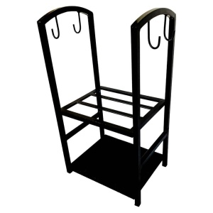 Suport pentru lemne cu 2 polite, Vivatechnix VMD-1027, Metal, Negru, 40x30x74 cm - Img 3
