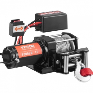 Troliu electric 12V, capacitate 1360 kg, Lungime cablu 12 m, Telecomanda, IP55 - Img 1