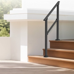 Balustrada otel, 1-2 trepte Vivatechnix, Dimensiune 1030 x 84 x 920 mm, Unghi reglabil 0° - 40°, Negru - Img 3
