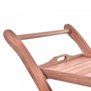 Carucior pentru servire HECHT Serving, fabricat din lemn tropical dur Meranti, 2 roti - Img 2