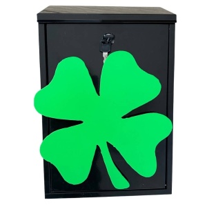 Cutie postala Vivatechnix Irish Clover KRO-1230, otel, 400x250x100mm, Negru/Verde, 2 chei - Img 1