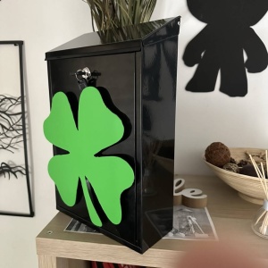 Cutie postala Vivatechnix Irish Clover KRO-1230, otel, 400x250x100mm, Negru/Verde, 2 chei - Img 4