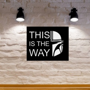 Decoratiune metalica de perete Krodesign KRO-1149 This is the Way, lungime 60 cm, negru, grosime 1.5 mm - Img 2