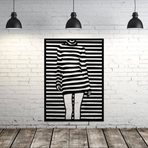 Decoratiune perete Krodesign KRO-1037 Girl, lungime 80x58 cm, negru - Img 2