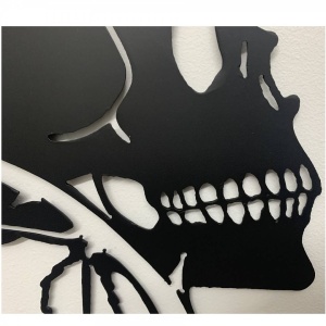 Decoratiune perete Krodesign Skull Rose, diametru 50 cm, negru - Img 2