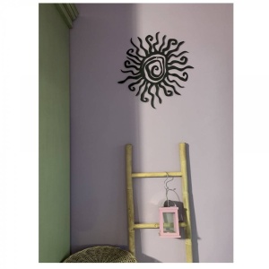 Decoratiune perete Krodesign Spiral Sun, diametru 53 cm, negru - Img 4