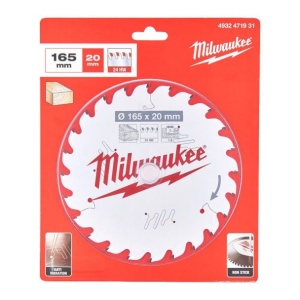 Disc fierastrau circular, D 20X165 mm, 24 dinti, pentru lemn, MILWAUKEE® - Img 2