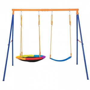 Leagan pentru copii, cadru otel A, max 200 kg, demontabil si portabil, 1800H x 2160 x 1850 mm - Img 1
