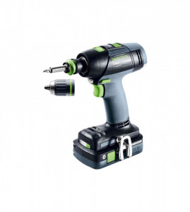 Masina de gaurit si insurubat cu acumulatori T 18+3 HPC 4.0 I-PLUS cu 2 acumulatori,incarcator, ORGANIZER EDITION, Festool - Img 2