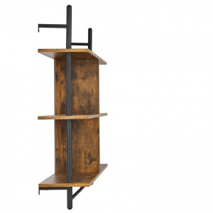 Raft metalic cu 3 x polite incluse din lemn, Vivatechnix Industrial, 1050 x 240 x 965 mm - Img 2