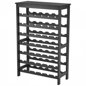 Raft pentru 42 de sticle de vin, 7 niveluri, Vivatechnix Modular, 660 x 290 x 1000 mm, Lemn bambus, negru - Img 1