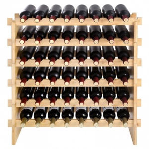 Raft pentru 48 de sticle de vin, Vivatechnix Modular, 765 x 775 x 250 mm, Lemn bambus - Img 2