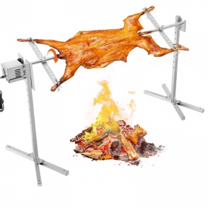 Rotisor electric pentru gratar Inox, max 60 kg, lungime de lucru 144.5 cm, putere 52 W, Inaltime reglabila - Img 1