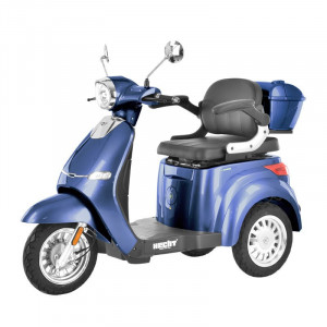 Scuter electric HECHT Citis Max Blue, scaun reglabil, cotiere, acumulator 60 V, 20 Ah, motor 800 W, viteza maxima de 25 km/h, gri - Img 1