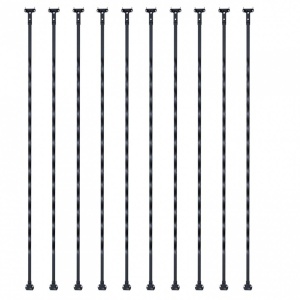 Set 10 stalpi balustrada, Vivatechnix 13 x 13 x 1122mm, Negru mat, accesorii prindere - Img 2