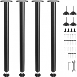 Set 4 picioare pentru mese, Vivatechnix, Inaltime 71 cm, capacitate 544 kg, Otel, Negru - Img 1