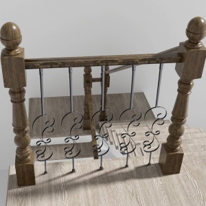 Set 5 stalpi balustrada, Vivatechnix 185 x 20 x 1118 mm, Negru mat, accesorii prindere - Img 4