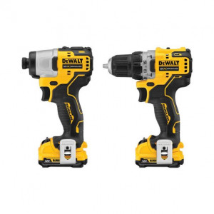 Set combo 2 scule DeWalt DCK2110L2T 12V masina gaurit DCD701 si masina impact DCF801. 2 acumulatori 12 V 3 Ah, incarcator, valiza TSTAK - Img 3