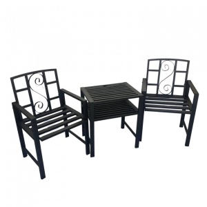 Set masa si 2 scaune pentru gradina Vivatechnix VMD-1046, metalice, 152x50x83cm - Img 2