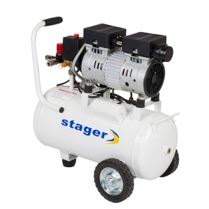 Stager HM24JW-0.55 compresor aer, 24L, 8bar, 110L/min, monofazat, angrenare directa, silentios - Img 1