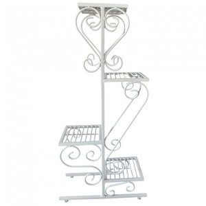 Suport pentru flori Vivatechnix VMD-1064, Alb, 50x22x105 cm, picioare reglabile - Img 1