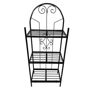 Suport pentru flori Vivatechnix VMD-1073, Negru, 50x30x125 cm, 3 polite, demontabil - Img 3