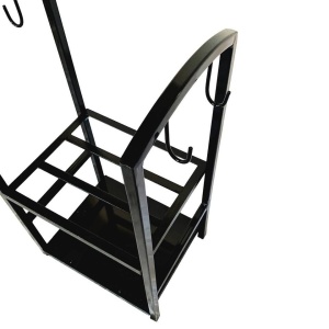 Suport pentru lemne cu 2 polite, Vivatechnix VMD-1027, Metal, Negru, 40x30x74 cm - Img 4