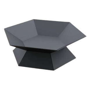 Vatra pentru terasa/gradina, Hexagon Fire Pit KRO-1072, Otel, Negru, diametru 870 mm, grosime 3 mm - Img 1