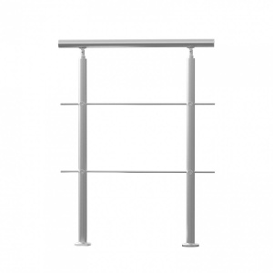 Balustrada inox, 1-2 trepte Vivatechnix, 800 x 104 x 1060 mm, Unghi reglabil 0° - 45°, accesorii prindere - Img 2