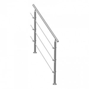 Balustrada inox, 4-5 trepte Vivatechnix, Inaltime 1060mm, lungime 1200mm, pozitii reglabile, 3 bare transversale - Img 4