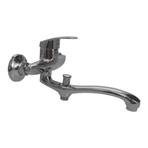 Baterie de cada cu pipa lunga, Hydrotech, Cartus Ceramic 40mm, 500.000 de cicluri, Monocomanda, Crom lucios - Img 1